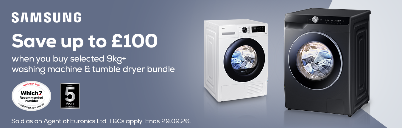 Samsung £100 off Tumble Dryer WBW Washing Machine