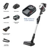 Bosch BCS712GBKIT Unlimited 7 BCS712GB Cordless Vacuum Cleaner - 80 minutes run time - White & Black PLUS Battery