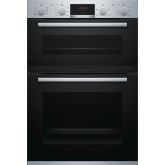 Bosch MBS533BS0B Built In Electric Double Oven with 3D Hot Air - Stainless Steel