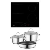 NEFF T56FHS1L0KIT 59.2cm Combi Induction Hob with Pan Set - Black