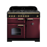 Rangemaster Classic Deluxe 100 Dual Fuel Cranberry/Brass CDL100DFFCY/B