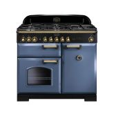 Rangemaster Classic Deluxe 100 Dual Fuel Stone Blue/Brass CDL100DFFSB/B