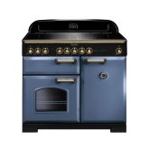 Rangemaster Classic Deluxe 100 Induction Stone Blue/Brass CDL100EISB/B