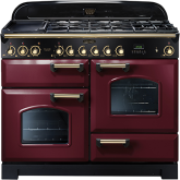Rangemaster Classic Deluxe 100 Dual Fuel Cranberry/Brass CDL110DFFCY/B