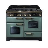 Rangemaster Classic Deluxe 110 Dual Fuel Mineral Green/Brass CDL110DFFMG/B