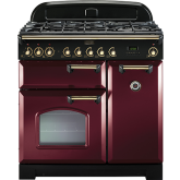 Rangemaster Classic Deluxe 90 Dual Fuel Cranberry/Brass CDL90DFFCY/B