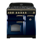 Rangemaster Classic Deluxe 90 Dual Fuel Blue/Brass CDL90DFFRB/B