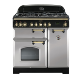 Rangemaster Classic Deluxe 90 Dual Fuel Royal Pearl/Brass CDL90DFFRP/B