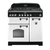 Rangemaster Classic Deluxe 90 Dual Fuel White/Chrome CDL90DFFWH/C