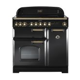 Rangemaster Classic Deluxe 90 Ceramic Charcoal Black/Brass CDL90ECCB/B