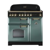 Rangemaster Classic Deluxe 90 Ceramic Mineral Green/Brass CDL90ECMG/B