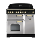 Rangemaster Classic Deluxe 90 Ceramic White/Brass CDL90ECWH/B