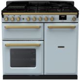 Rangemaster ESDL100DFPMSB/AB1 18078 Estel Deluxe 100 DF Misty Blue Antique Brass