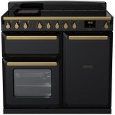 Rangemaster ESDL100EIPGBL/AB1 18088 Estel Deluxe 100 Ind Gloss Blk Antique Brass