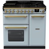 Rangemaster ESDL90DFPMSB/AB1 18036 Estel Deluxe 90 DF Misty Blue Antique Brass
