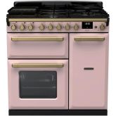 Rangemaster ESDL90DFPPPK/AB1 18037 Estel Deluxe 90 DF Pale Pink Antique Brass