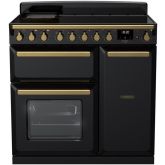 Rangemaster ESDL90EIPGBL/AB1 18053 Estel Deluxe 90 Ind Gloss Blk Antique Brass