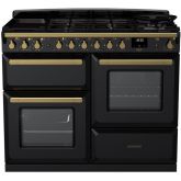 Rangemaster ESDLO110DFPGBL/AB1 18102 Estel Deluxe OC 110 DF Gloss Blk Antique Brass