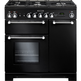 Rangemaster Kitchener 90 Dual Fuel Black/Chrome KCH90DFFBL/C