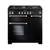 Rangemaster Kitchener 90 Gas Black/Chrome KCH90NGFBL/C