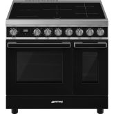 Smeg CPF92IMBL 90cm Portofino Electric Range Cooker Black