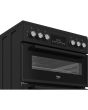 Beko EDC6731K 60cm Double Oven Electric Cooker with Vitroceramic Hob - Black