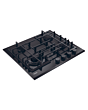 Haier HAVG6BF4TBPB 4-Zone Gas Glass Hob Black