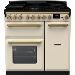 Rangemaster ESDL90DFPPCR/AB1 18034 Estel Deluxe 90 DF Pale Cream Antique Brass