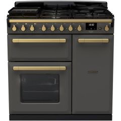 Rangemaster ESDL90DFPSLT/AB1 18033 Estel Deluxe 90 DF Slate Antique Brass