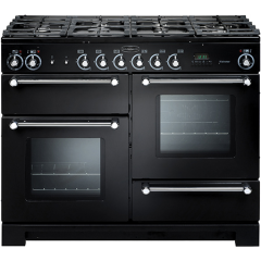 Rangemaster Kitchener 110 Dual Fuel Black/Chrome KCH110DFFBL/C