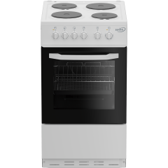 Zenith ZE503W 50cm Single Oven Electric Cooker with solid plate - hob White