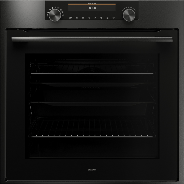 Asko OP8687B 59.5cm Built In Electric Single Oven - Black Steel