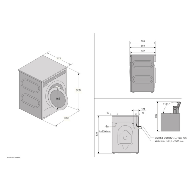 ASKO W3096CW.UK 9kg 1600 Spin White Washing Machine