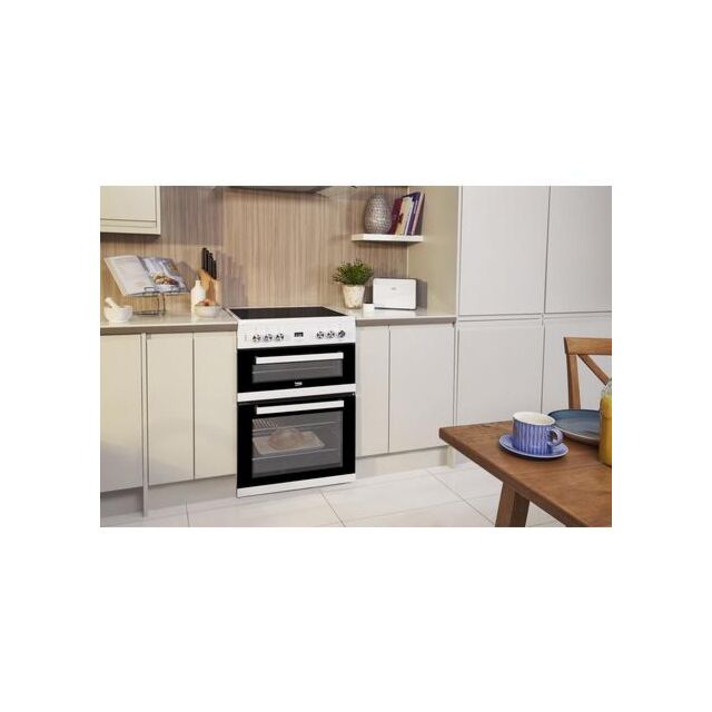 Beko EDC633W 60cm Double Oven Electric Cooker