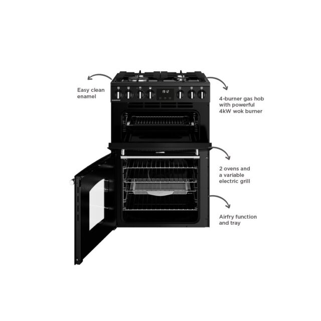 Belling 444411813 MRA Farmhouse 600DF Blk Dual Fuel Cooker