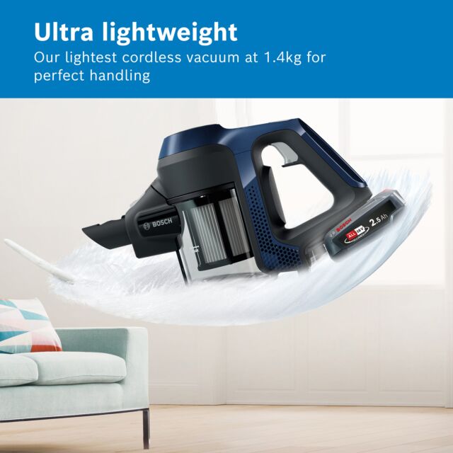 Bosch BBS611GBKIT BBS611GB Cordless Vacuum Cleaner - 30 Minute Run Time - Black PLUS Battery