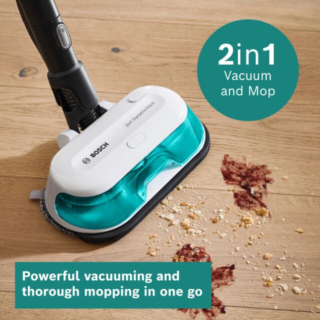 Bosch BCS71HYGGBKIT Unlimited 7 BCS71HYGGB Aqua Vacuum & Mop - 40 Minutes Run Time - White PLUS Battery