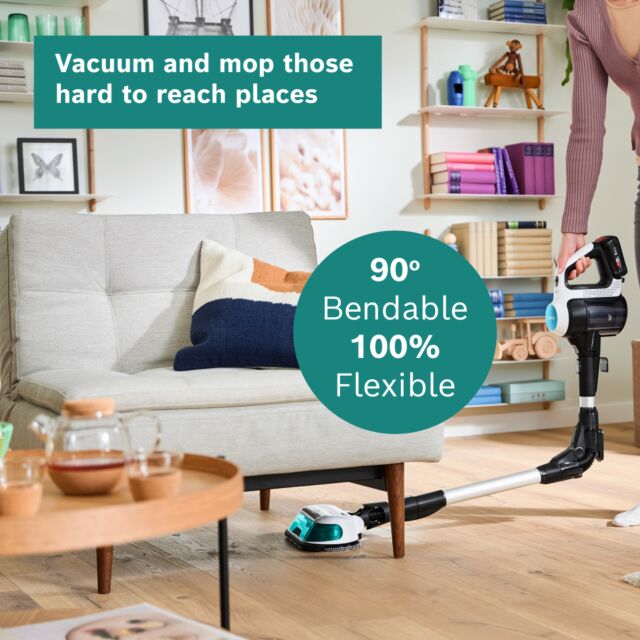 Bosch BCS71HYGGBKIT Unlimited 7 BCS71HYGGB Aqua Vacuum & Mop - 40 Minutes Run Time - White PLUS Battery