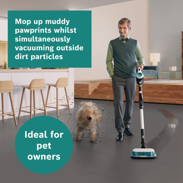 Bosch BCS71HYGGBKIT Unlimited 7 BCS71HYGGB Aqua Vacuum & Mop - 40 Minutes Run Time - White PLUS Battery