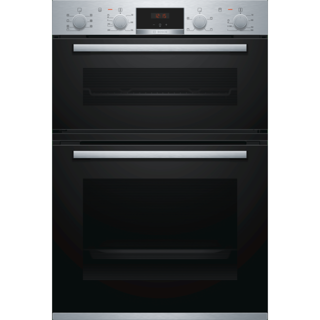 Bosch MBS533BS0B Built In Electric Double Oven with 3D Hot Air - Stainless Steel