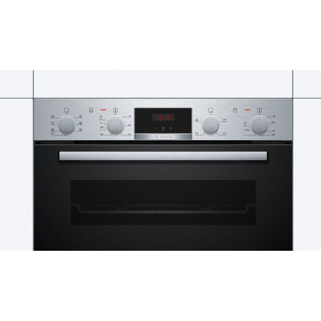 Bosch MBS533BS0B Built In Electric Double Oven with 3D Hot Air - Stainless Steel