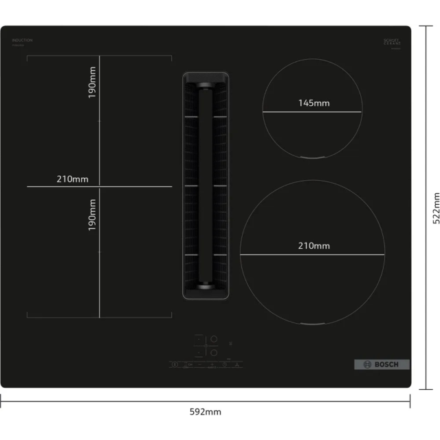 Bosch PVS611B16E 60cm Induction Hob with Ventilation