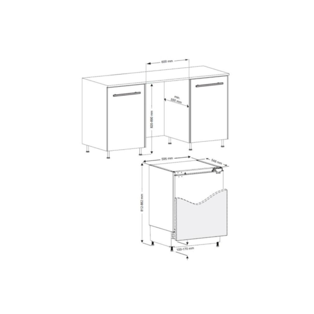 CDA CRI521 Integrated 60cm Under Counter Larder Fridge