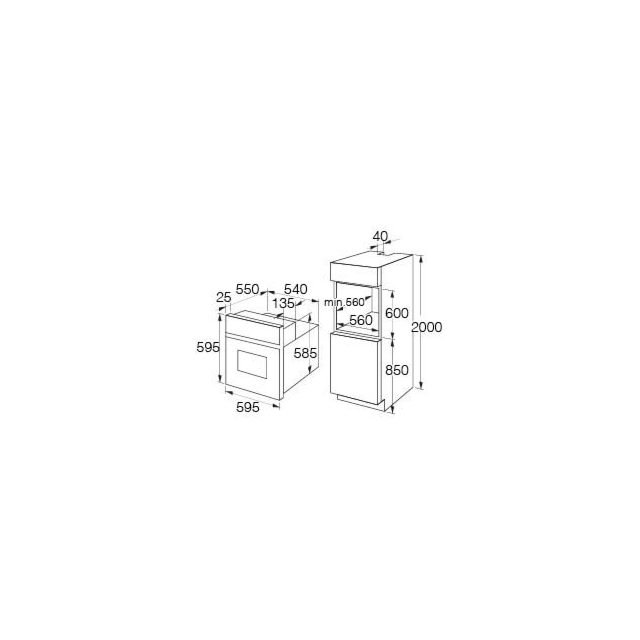 CDA SC223BL 59.5cm Electric Single Oven - Black