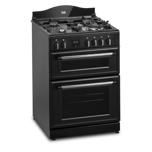 Creda C60DFMRA 59.8cm Dual Fuel Rangecooker with Double Oven and Gas Hob - Anthracite