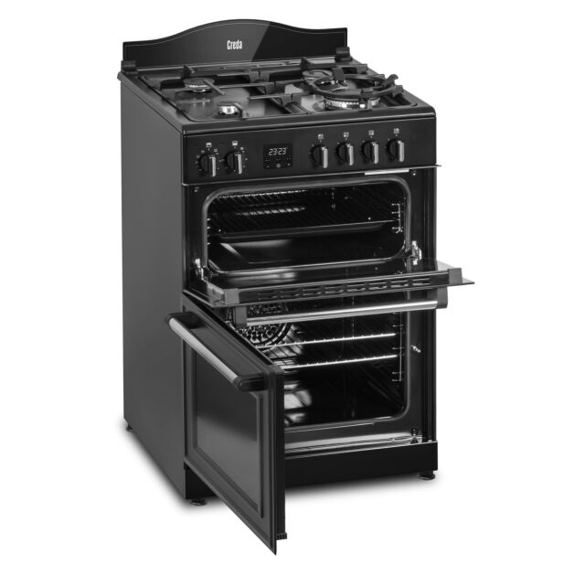 Creda C60DFMRA 59.8cm Dual Fuel Rangecooker with Double Oven and Gas Hob - Anthracite