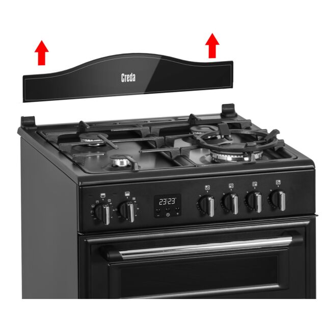 Creda C60DFMRA 59.8cm Dual Fuel Rangecooker with Double Oven and Gas Hob - Anthracite
