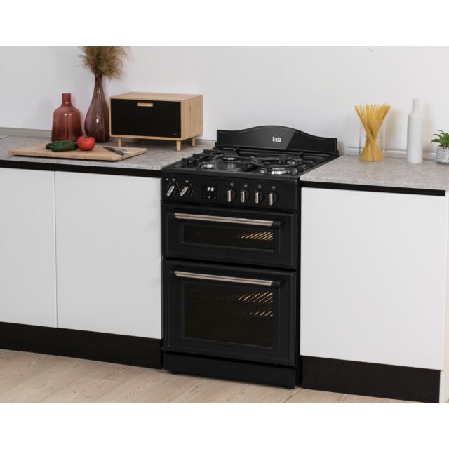 Creda C60DFMRA 59.8cm Dual Fuel Rangecooker with Double Oven and Gas Hob - Anthracite