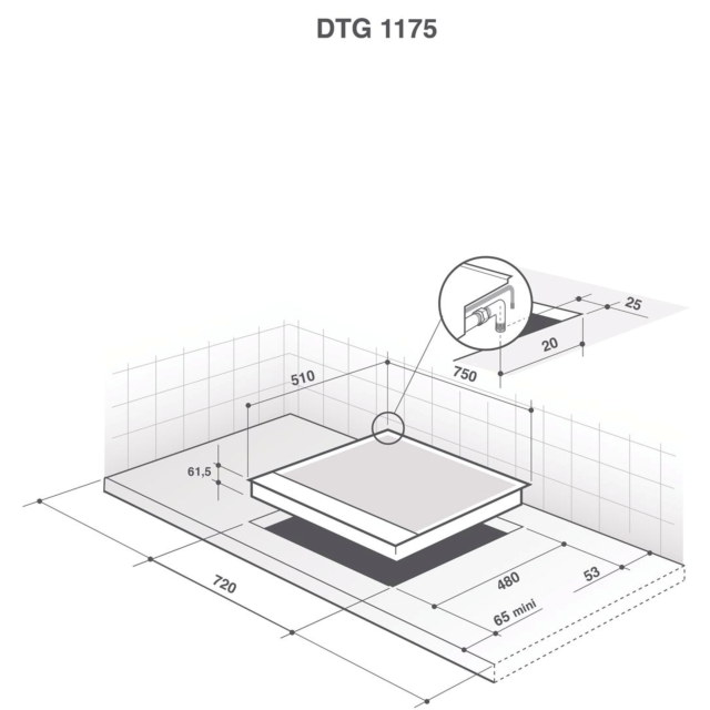 De Dietrich DPE7729XF Gas Hob
