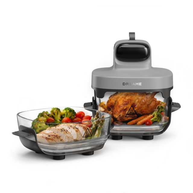 Dreame PT60_GREY Air Fryer with Dual 3D Hot Air Cook